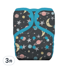 THIRSTIES 成長型口袋式布尿布 一般款 Stargazer, 適用於4-18公斤, 3件
