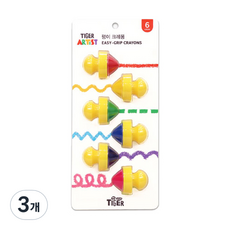 MY LITTLE TIGER Tiger陀螺蠟筆, 6色, 3個