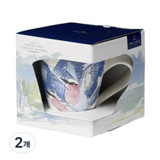 빌레로이앤보흐 뉴웨이브카페 분홍가슴파랑새 머그 300ml, 혼합색상, 2개