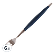 백산 국산 몽블랑 큐티 CF 티포크 14.3cm, 블루, 6개