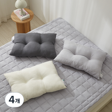 아토하우스 세미워싱 통째로 세탁가능한 경추 베개솜, 차콜, 4개