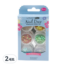 코나드 프로 네일 데코 글리터 6종 세트, 다이아몬드, 2세트