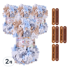 Alizee 手指編織 Puppy Pine 編織線 4入 標籤 8入, 5946 冰沙mix(編織線), 2個