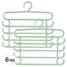마켓감성 다기능 바지걸이, 그린, 6개