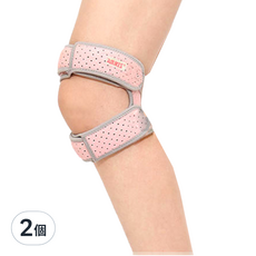 AOLIKES 奧力克斯 7928矽膠雙加壓髕骨帶 男女通用 左右腳通用, 腿圍35~48cm, 粉色, 2個