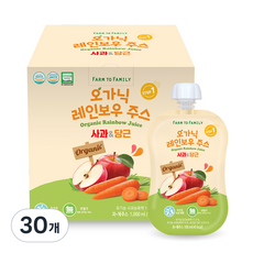 팜투패밀리 오가닉 레인보우 주스, 사과 + 당근 혼합맛, 30개, 100ml