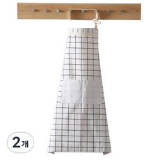 에이스 체크 패브릭 앞치마 60 x 77 cm, A02, 2개