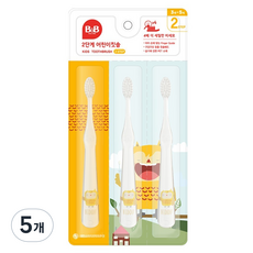 비앤비 유아용 초미세모 자기주도 칫솔 2단계, 화이트, 3개입, 5개