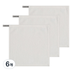 송월타월 컬러풀링 30수 고리 핸드타올 35g, 아이보리, 6개