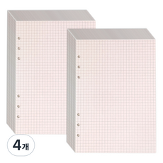 PAPERIAN Life Pad 6孔活頁A5方格紙 粉色, 16件, 4個