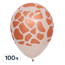 셈퍼텍스 기린프린트 풍선 30cm, 혼합색상, 100개
