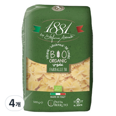 파스타베루또 1881 유기농 파르팔레, 500g, 4개