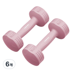 타미나스포츠 프리미엄 PE 미용 아령 덤벨 핑크, 1kg, 6개