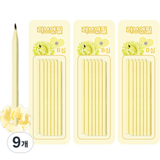 하트 모양 그립감 좋은 연필 B, 옐로우, 108개