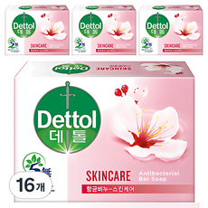 데톨 스킨케어 향균비누, 100g, 16개입