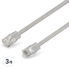 LAN Star CAT.6 UTP 扁平網路線 多股絞線 32AWG LS-FT6U, 3個, 5m, 透明