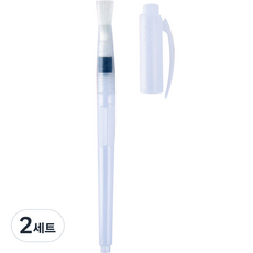 柔軟平頭水彩毛筆 + 筆蓋 12件組, 2套, 中(190mm)