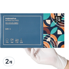 AM09 Maranatha 丁腈手套 100入, 中(M), 2個, 白色