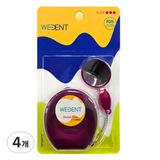 WEDENT 威登 牙線 + 鏡子 粗線 梅子色, 4個, 1入, 41m