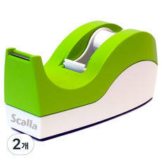 Scalla 按壓式膠帶臺, 綠色, 2個