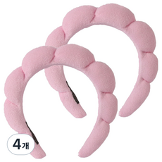 俏皮姐妹可愛洗臉髮帶, 4個, 粉紅雲朵髮帶