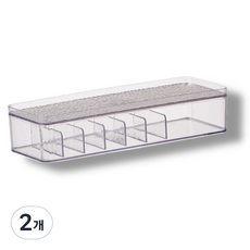 블루레이크 케이블 전선 정리 케이스 1단, 투명 화이트, 2개