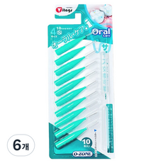 오죤 오랄케어 치간칫솔 4호 S, 1mm, 10개입, 6개