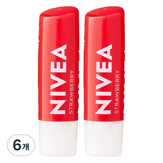니베아 립케어 스트로베리 샤인, 4.8g, 6개