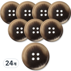 동대문단추왕 무광 코트 가디건 단추 18mm, 브라운 마니, 24개, 마니