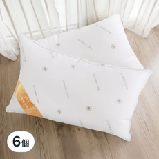 夢之語 日本大和防蟎抗菌獨立筒枕QQ枕 台灣製造, 6個