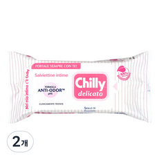 chilly 女性用Wipes Delicato濕紙巾清潔劑, 2個