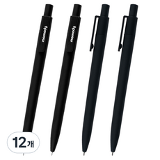Momodi 超低黏度按壓式Moment原子筆 0.38mm, 黑色, 12個