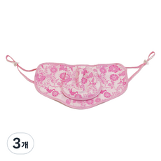 구리원사 2단 T3 꽃무늬 햇빛차단 마스크 24 x 12.5 cm, 1개입, 3개, 핑크