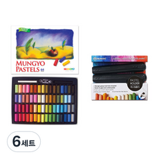 문교 일반 사각파스텔 64p + 파스텔홀더 2p, 64색, 6세트