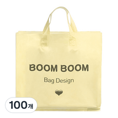 마켓감성 스프링스 쇼핑봉투 토트백 중형, 노랑, 100개