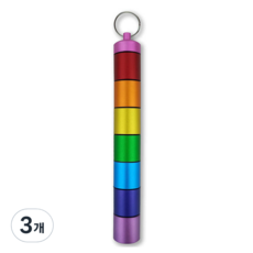 특별한상점 등산 여행 일주일 분리 알루미늄 약통 무지개, 3개