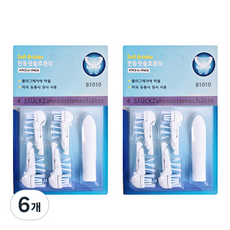 토비메모리 오랄비 크로스액션 파워 화이트닝 전동칫솔 호환 리필모 4p, B1010, 6개