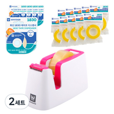 HwaShinMungu Hwaseon膠帶切割器 901+膠帶台 1830 5入+替換膠帶 10入組, 2組, 隨機發貨（切刀）