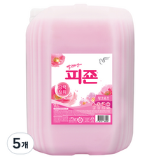 피죤 레귤러 섬유유연제 핑크로즈 본품, 18L, 5개