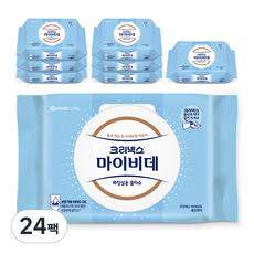 마이비데 크리넥스 클린케어 화장실용 물티슈 캡형, 80매, 24개