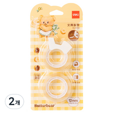 버터베어 접착 테이프 12mm x 18m, 투명, 2개