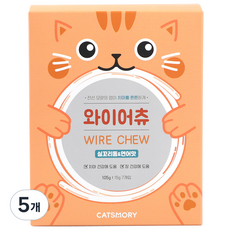 캣츠모리 와이어츄 고양이껌 15g x 7p, 혼합맛(실꼬리돔/연어), 105g, 5개