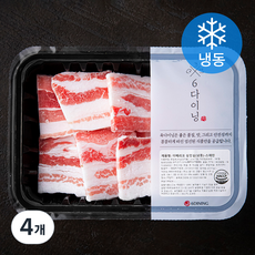 6다이닝 스페인산 이베리코 한입 기름 삼겹살 (냉동), 300g, 4개