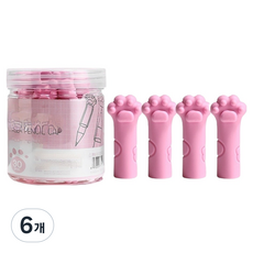 데이코지 귀여운 고양이 발바닥 연필캡 30p, 분홍색, 6개