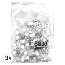 BARNA 水晶平底鑽 美甲飾品 288p SS30, 3個, 單一顏色