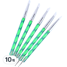Dasababa 塑膠手柄工藝矽膠 + 壓花雙面筆 5件組 扭曲綠, 10個, 5種