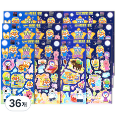 Pororo 淘氣小企鵝 星光夜光貼紙, 混色, 36個