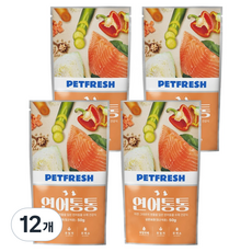 펫프레시 강아지 고양이 프리미엄 든든한끼 습식사료, 50g, 12개, 연어