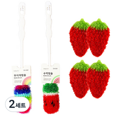 泡沫彩虹瓶刷+西瓜瓶刷+亞克力草莓刷4p套裝, 2組