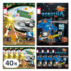 YOUNG ART 韓語10格線圈筆記本 男童用, 40個, 隨機出貨